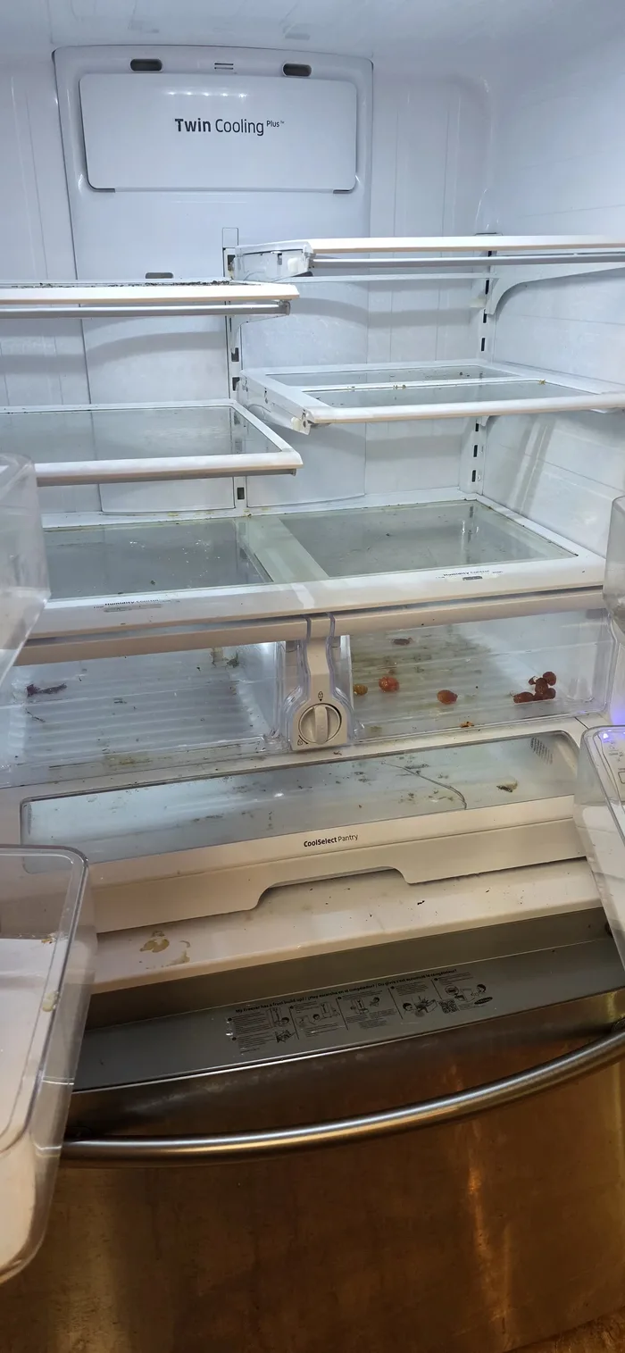 Refrigerator before cleaning