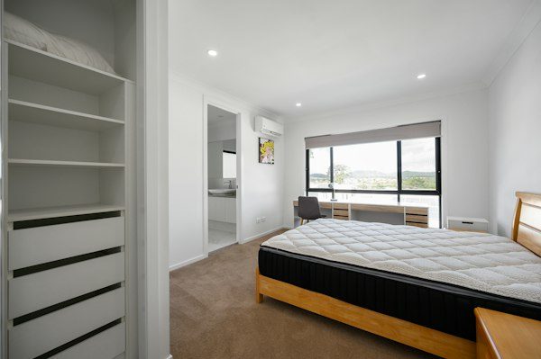 Clean organized bedroom